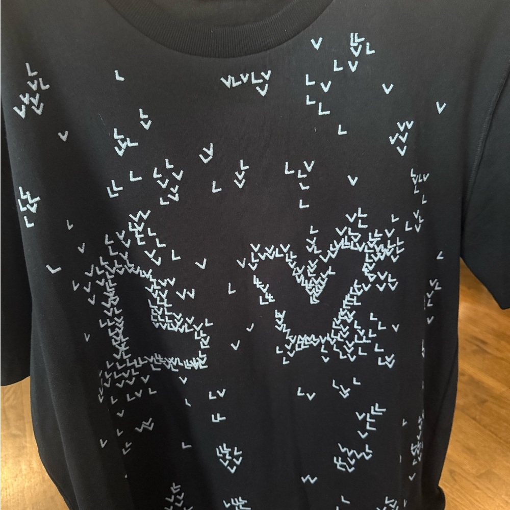 Black T-Shirt with White Pattern